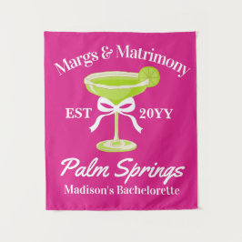 Margs en Matrimony Bachelorette Party Achtergrond Wandkleed