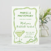 Margs en Matrimony Bachelorette Weekend Kaart (Staand voorkant)