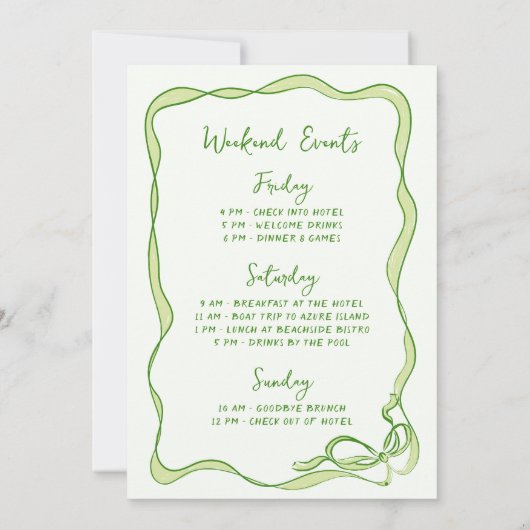 Margs en Matrimony Bachelorette Weekend Kaart (Achterkant)