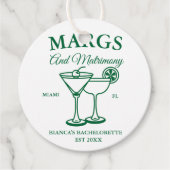 Margs en Matrimony Beach Bachelorette feest Bedankjes Labels (Voorkant)