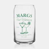 Margs en Matrimony Beach Bachelorette feest Blikvorm Glas (Voorkant)