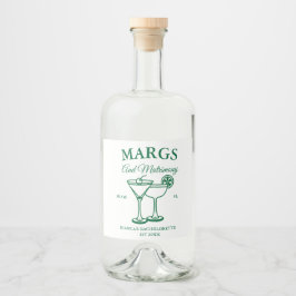 Margs en Matrimony Beach Bachelorette feest Likeurfles Etiket