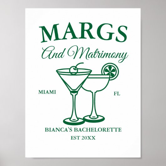 Margs en Matrimony Beach Bachelorette feest Poster (Voorkant)