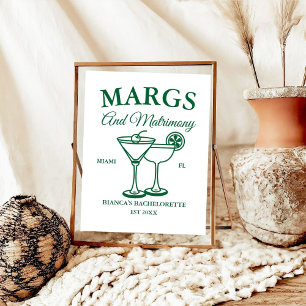 Margs en Matrimony Beach Bachelorette feest Poster