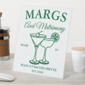 Margs en Matrimony Beach Bachelorette feest Reclamebord Met Voetstuk (Insitu)