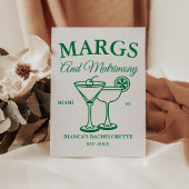 Margs en Matrimony Beach Bachelorette feest Reclamebord Met Voetstuk