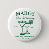 Margs en Matrimony Beach Bachelorette feest Ronde Button 5,7 Cm (Voorkant)