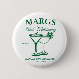 Margs en Matrimony Beach Bachelorette feest Ronde Button 5,7 Cm