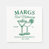 Margs en Matrimony Beach Bachelorette feest Servet (Voorkant)