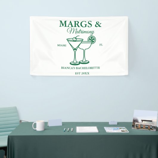 Margs en Matrimony Beach Bachelorette feest Spandoek (Beurs)