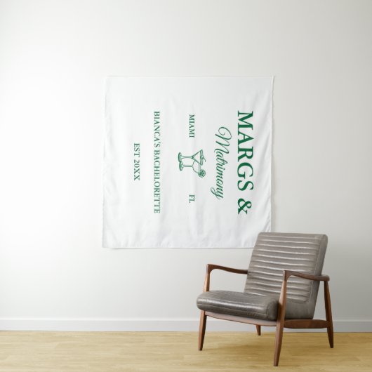 Margs en Matrimony Beach Bachelorette feest Wandkleed (In Situ (horizontaal))