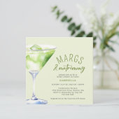 Margs en Matrimony Cocktail Vrijgezellenfeest Kaart (Staand voorkant)