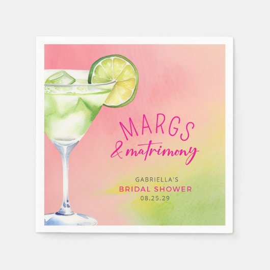 Margs en Matrimony Cocktail Vrijgezellenfeest Servet (Voorkant)