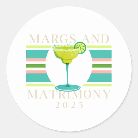 Margs & Huwelijk - Bachelorette 2025 Ronde Sticker (Voorkant)