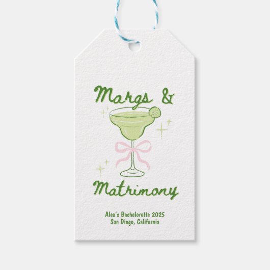 Margs & Huwelijk Bachelorette Custom Cadeaulabel (Voorkant)
