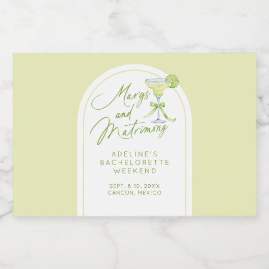 Margs Huwelijk Bachelorette Gepersonaliseerd Likeurfles Etiket (Enkel label)