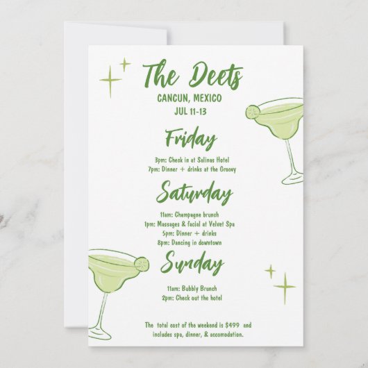 Margs & Huwelijk Bachelorette Route Kaart (Achterkant)