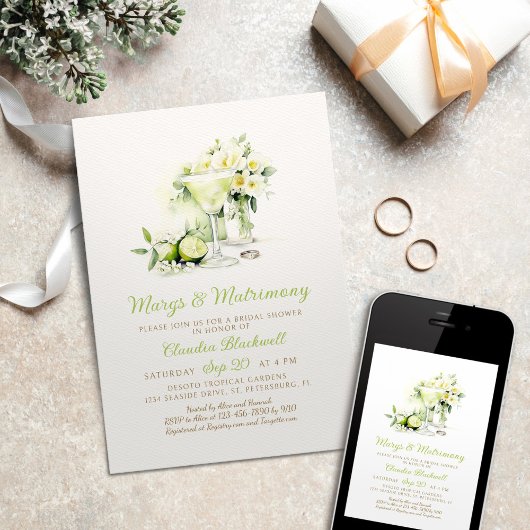 Margs & Huwelijk Bruids Douche Uitnodiging