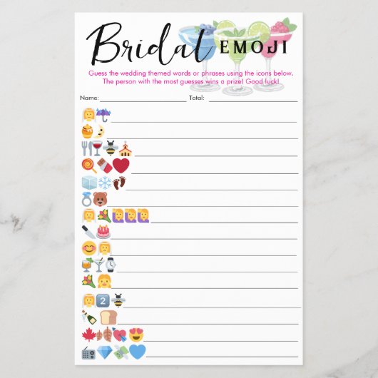 Margs & Huwelijk Bruids Emoji Antwoorden Inbegrepe Flyer (Voorkant)