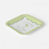 "Margs & Huwelijk" Eenvoudige Limoen Margarita bru Papieren Bordje (Gebogen)