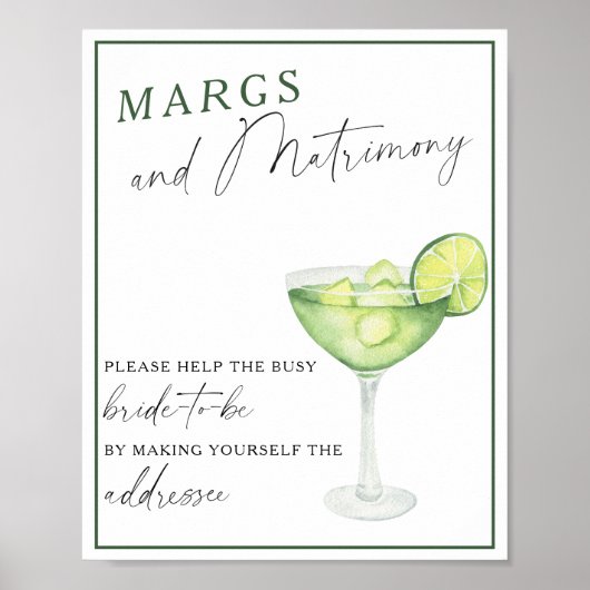 Margs & Huwelijk Help de drukke bruid Adres Poster (Voorkant)