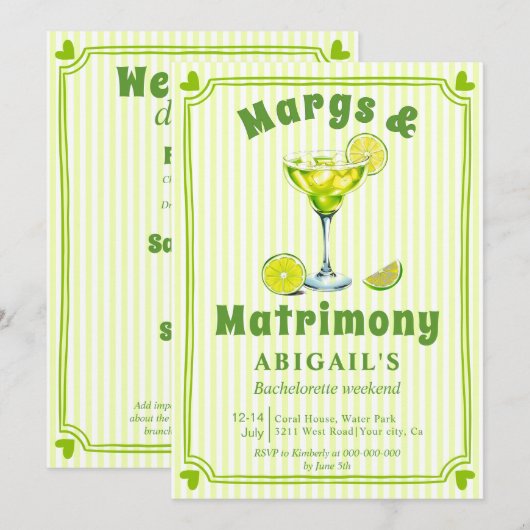 Margs & Huwelijk krabbelen vrijgezellenweekend Kaart (Voorkant / Achterkant)