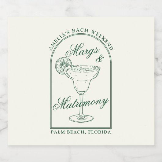 Margs & Huwelijk Likeurfles Etiket (Enkel label)