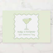 "Margs & Huwelijk" Limoen Bachelorette Mini Tequil Likeurfles Etiket (Enkel label)