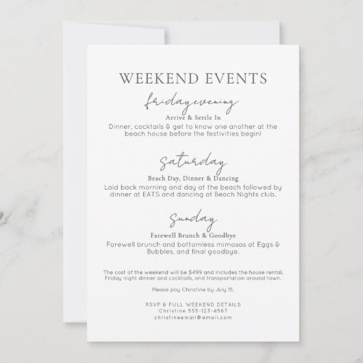 Margs & Huwelijk Margarita Bachelorette Party Kaart (Achterkant)