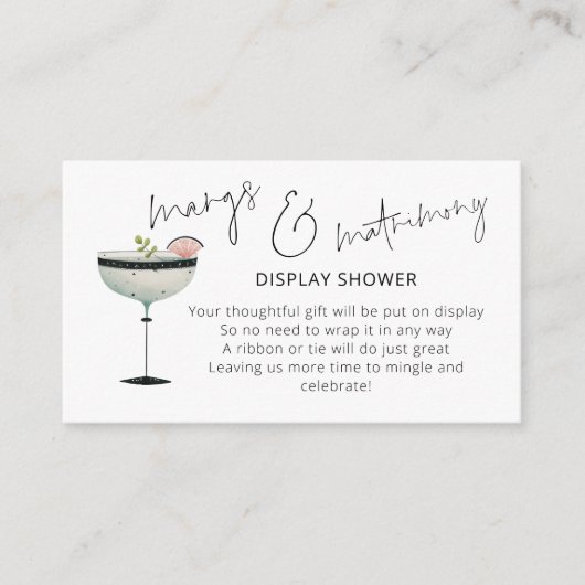 Margs Huwelijk Margarita Bruids Display Douche Informatiekaartje (Voorkant)