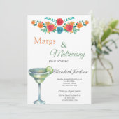 Margs & Huwelijk Margarita Bruiloftsfeest Kaart (Staand voorkant)