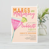 Margs & Huwelijk Margarita Sinaasappel Bachelorett Kaart (Staand voorkant)
