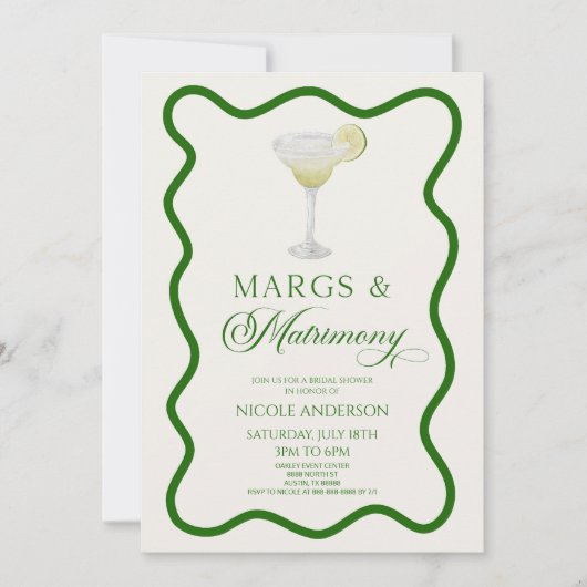 Margs & Huwelijk Margarita Vrijgezellenfeest Kaart (Voorkant)