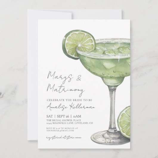 Margs & Huwelijk Margarita Vrijgezellenfeest Kaart (Voorkant)