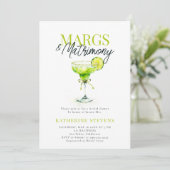 Margs Huwelijk Margaritas Lime Chic Bruidsfeest Kaart (Staand voorkant)