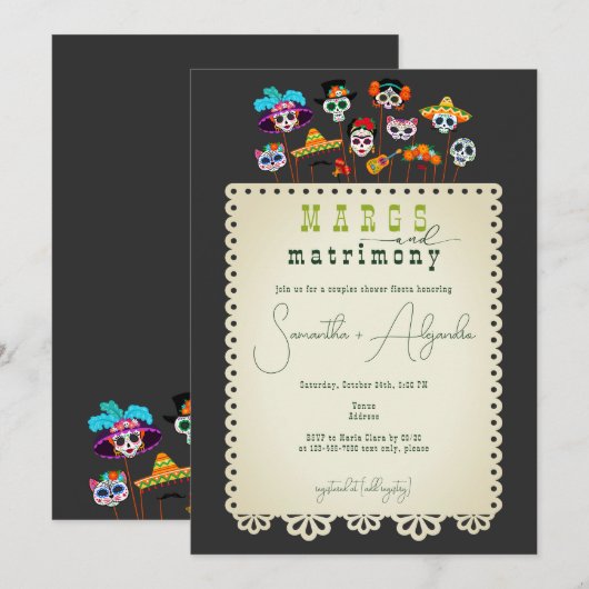 Margs & Huwelijk Mexicaanse Fiesta Trouwdouche Kaart (Voorkant / Achterkant)