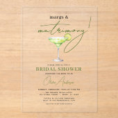 Margs & Huwelijk Modern Vrijgezellenfeest Acryl Uitnodigingen (Voorkant)