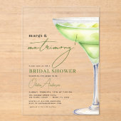 Margs & Huwelijk Modern Vrijgezellenfeest Acryl Uitnodigingen (Voorkant)