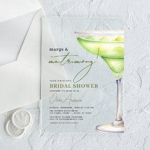 Margs & Huwelijk Modern Vrijgezellenfeest Acryl Uitnodigingen