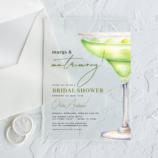 Margs & Huwelijk Modern Vrijgezellenfeest Acryl Uitnodigingen