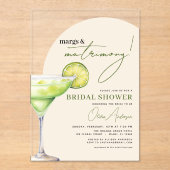 Margs & Huwelijk Modern Vrijgezellenfeest Acryl Uitnodigingen (Voorkant)