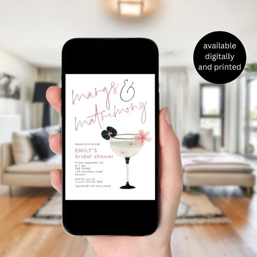 Margs Huwelijk Pink Sage Margarita Vrijgezellenfee Kaart