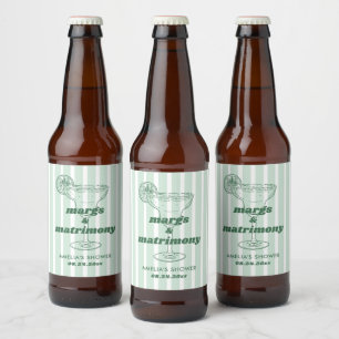 Margs & Huwelijk Retro Bachelorette Bruiloftsfeest Bier Etiket