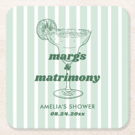 Margs & Huwelijk Retro Bachelorette Bruiloftsfeest Kartonnen Onderzetters