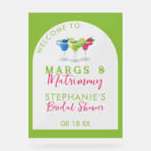 Margs & Huwelijk Retro Bruidsfeest Acryl Bord (Voorkant)