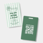 Margs & Huwelijk Retro Meisjesuitstap Bruidsfeest Badge (Voor- en achterkant)