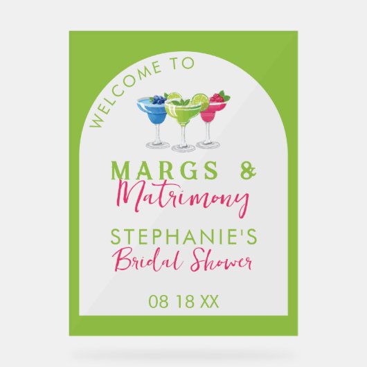 Margs & Huwelijk Retro Vrijgezellenfeest Acryl Bord (Voorkant)