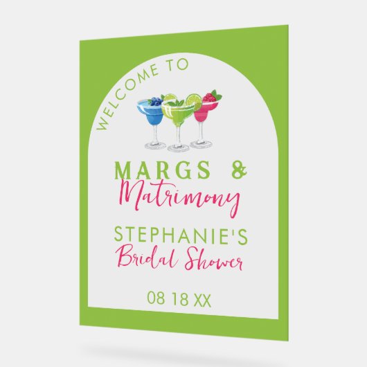 Margs & Huwelijk Retro Vrijgezellenfeest Acryl Bord (Hoek)