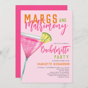Margs & Huwelijk Roze Margarita Bachelorette Bash Kaart