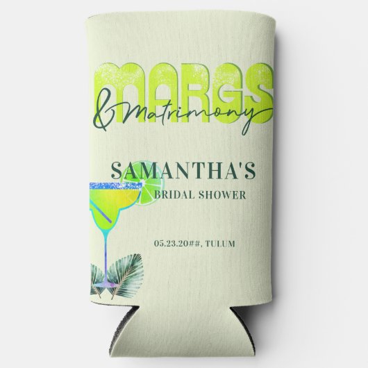 Margs Huwelijk Tequila Bruidsfeest Bach Welkom Seltzer Blikjeskoeler (Voorkant)